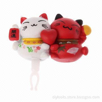 Fashionable Red and White Lucky Strike Cats Style Earphone Anti-dust Plug for iPhone 5/5S/5C